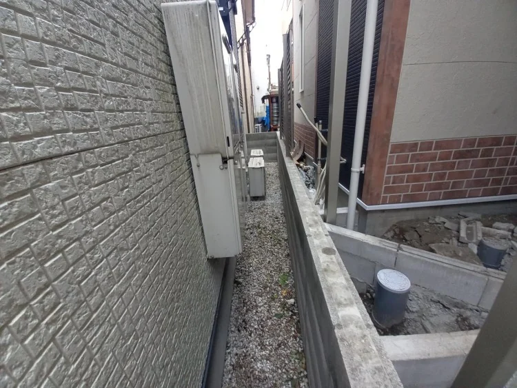 除草後の通路